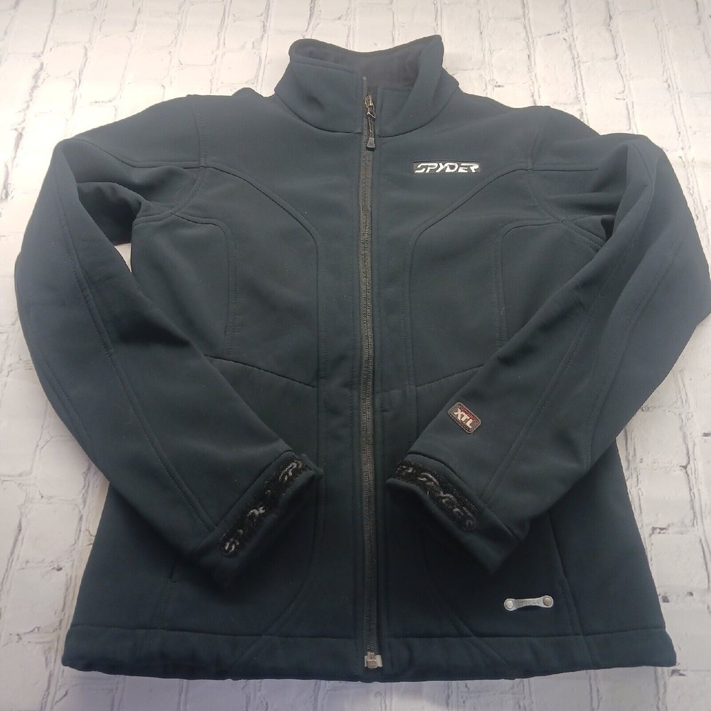 Spyder XTL Ladies Women Full-Zip Jacket Black Polyurethane Material Size 6
